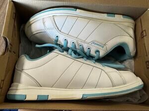 Women’s Bowling Shoe Size 6.5 Satin White/Aqua